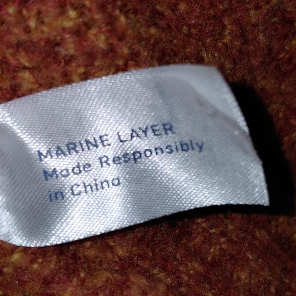 Marine Layer Ontario Cardigan Open Front Women's Size XL Orange Rust Brown Multi - Picture 3 of 6